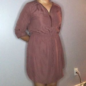 Pastel pink 1/4 zip up dress